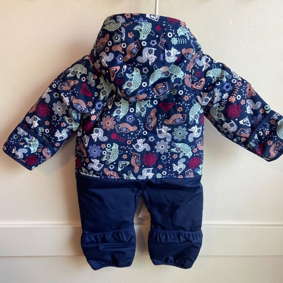NWT Roxy Medieval Blue Neo Infant Girls' Rose Snow Jumpsuit - Picture 5 of 10